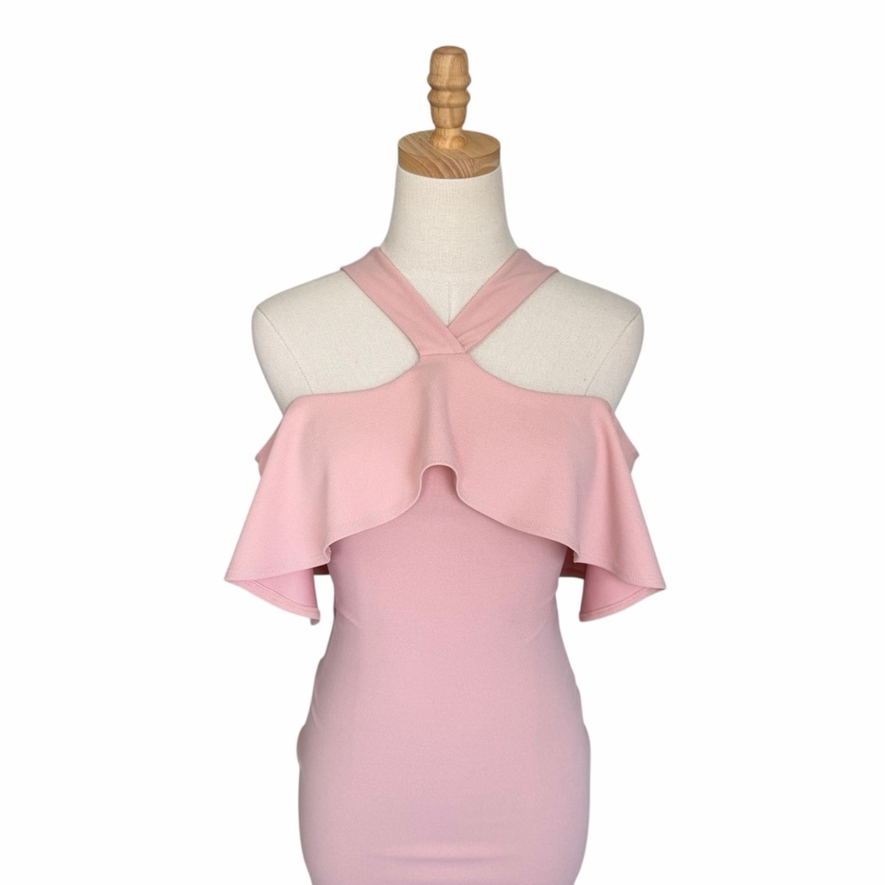 Nookie Hermosa Off-The-Shoulder Midi Dress Blush Pink Size XS NWT - Picture 3 of 12